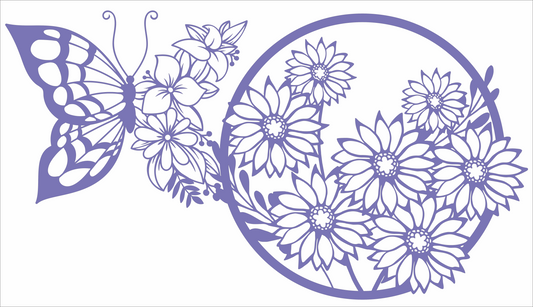 Customizable "Butterfly with Flowers" Sign